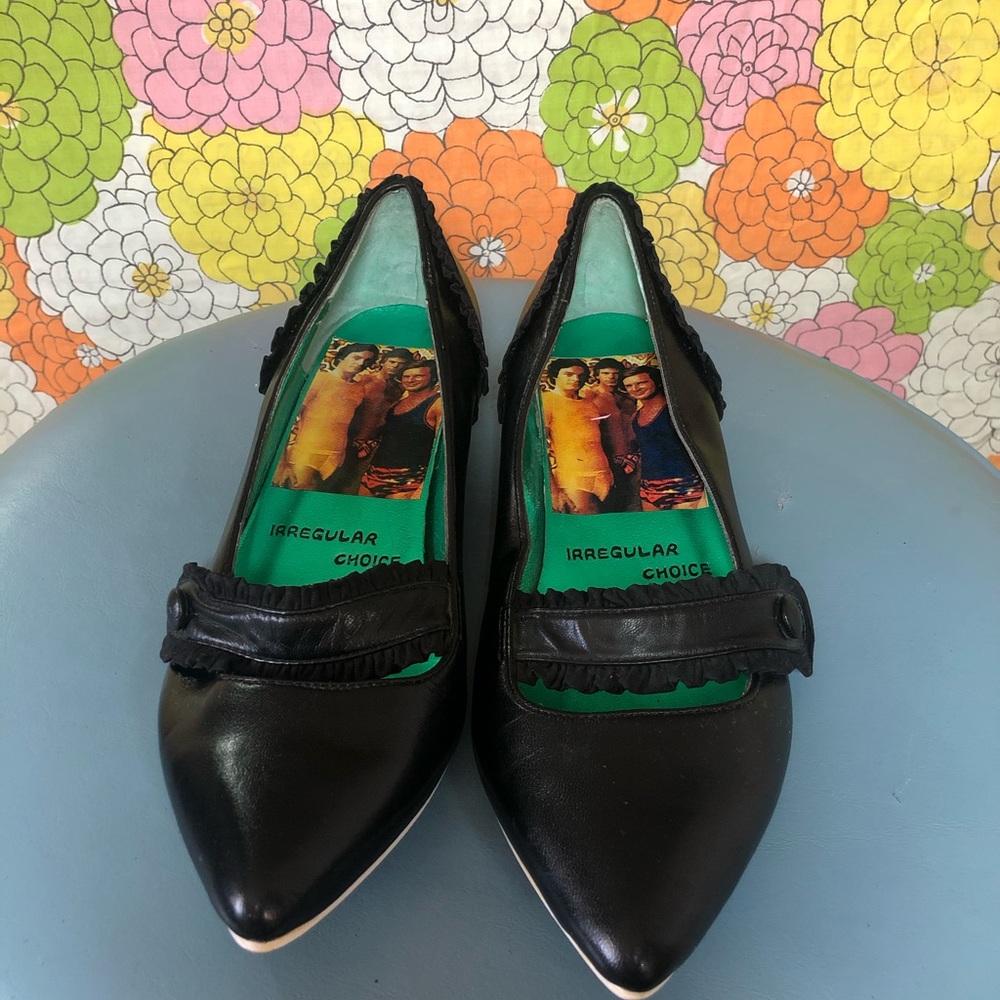 Irregular Choice Black Kitten Heel Pumps